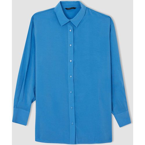 Oversize Fit Long Sleeve Shirt Tunic - DeFacto - Modalova