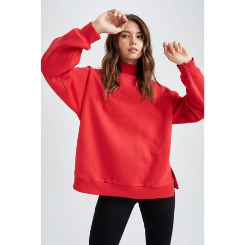 Oversized Half Turtleneck Long Sleeve Sweatshirt - DeFacto - Modalova