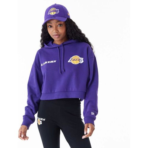 LA Lakers Womens NBA Team Logo Purple Crop Pullover Hoodie female - New Era Cap - Modalova
