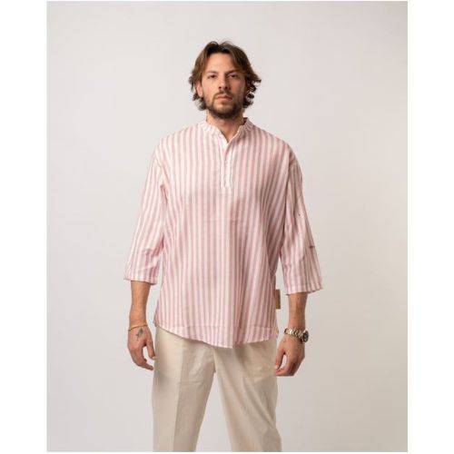Camicia Coreana Rigata rosa - TEMATICO - Modalova
