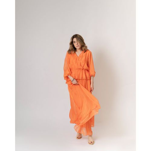 Camicia seta e viscosa arancio - SEVENTY - Modalova