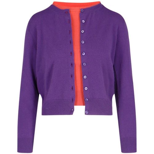 Cardigan con maglia crop bicolor - Canessa - Modalova