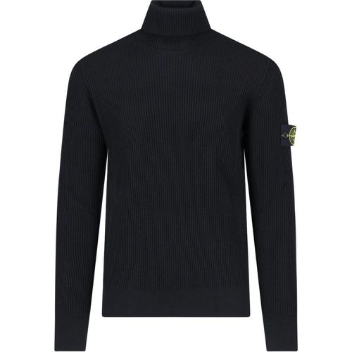 Maglione a collo alto logo - Stone Island - Modalova