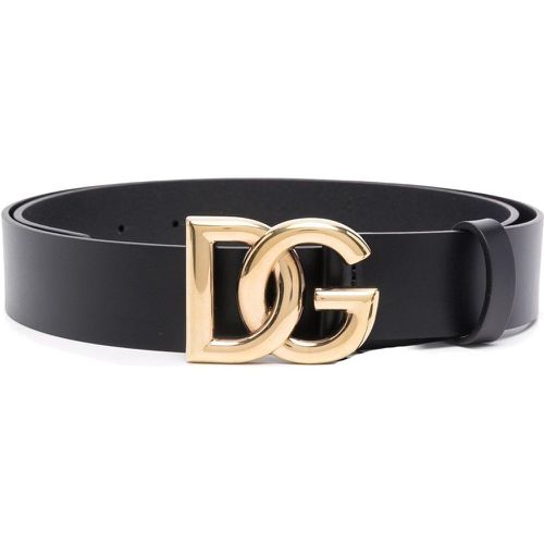 Cintura in pelle di vitello con logo - Dolce & Gabbana - Modalova