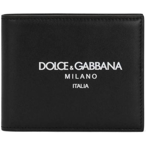 Portafoglio in pelle con stampa logo - Dolce & Gabbana - Modalova