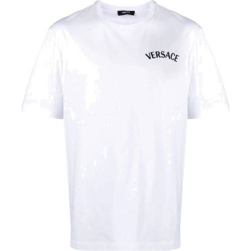 T-shirt in logo ricamato - Versace - Modalova