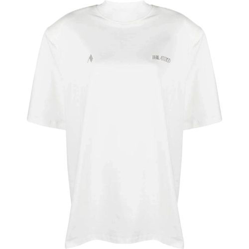Texture jersey di cotone bianco logo - The Attico - Modalova