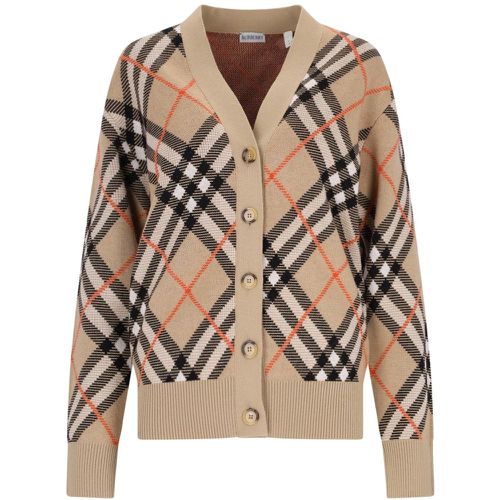 Cardigan in misto lana "Check" - Burberry - Modalova