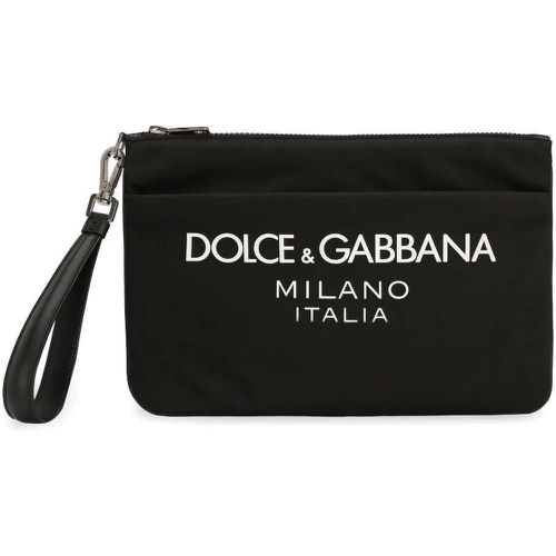 Portafoglio con zip con stampa logo - Dolce & Gabbana - Modalova