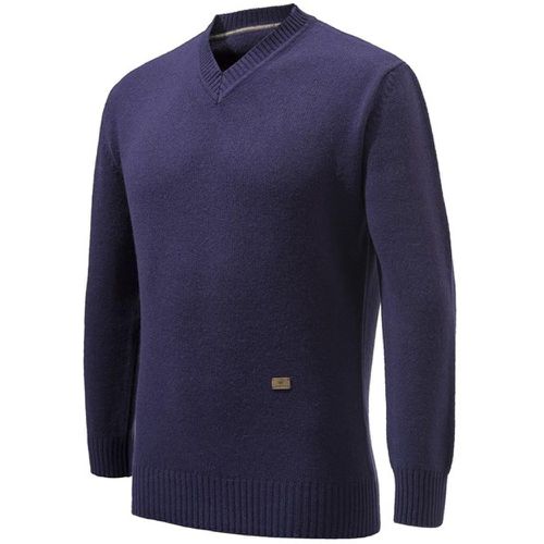 Mens V Neck Wool Sweater Large - Beretta - Modalova