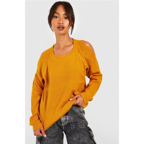 Maglione in punto riso con spalle scoperte - boohoo - Modalova