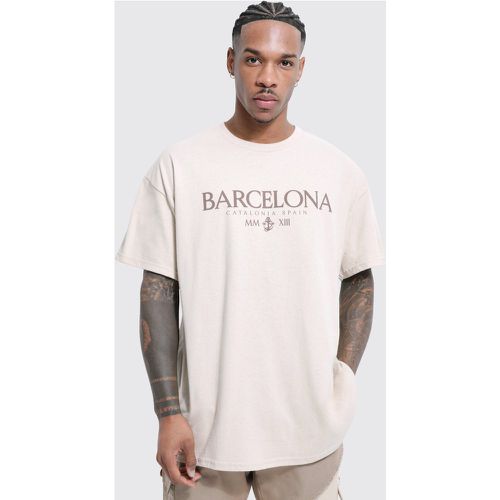 T-shirt oversize con stampa Barcelona - boohoo - Modalova