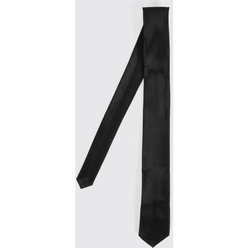 Corbata Lisa Fina, Negro - boohoo - Modalova