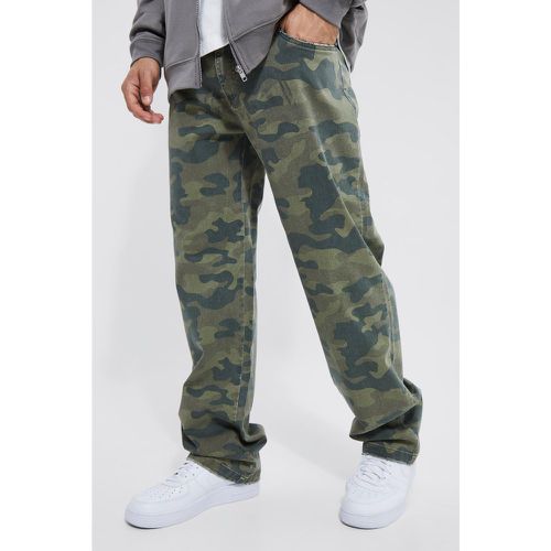 Pantalón Holgado De Camuflaje Desteñido Con Cintura Fija - boohoo - Modalova