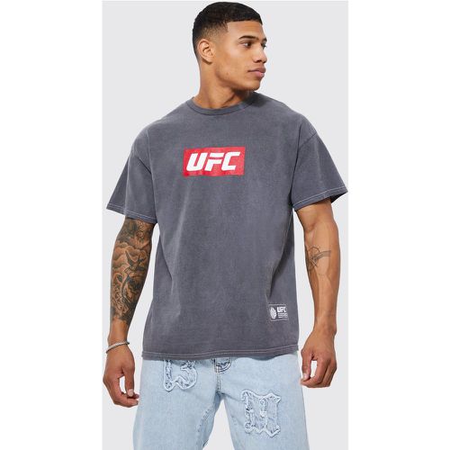 Camiseta Desteñida Con Estampado De Ufc - boohoo - Modalova