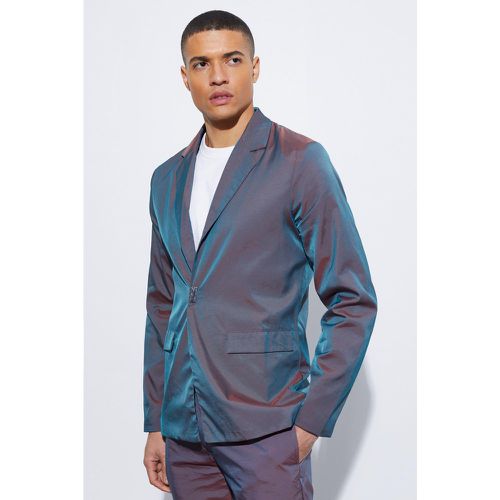 Blazer a monopetto iridescente Slim Fit - boohoo - Modalova