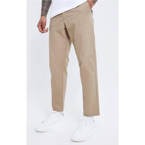 Pantalón Chino Texturizado Crop Ajustado Con Cintura Fija - boohoo - Modalova