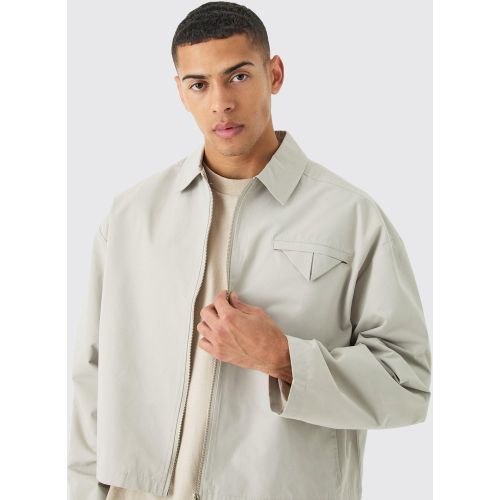 Chaqueta Harrington Recta De Sarga - boohoo - Modalova
