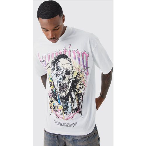 T-shirt oversize con grafica Haunting - boohoo - Modalova