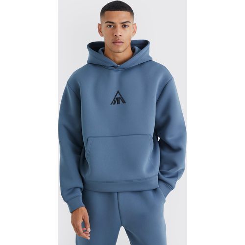 Felpa squadrata oversize Man in Scuba con cappuccio - boohoo - Modalova