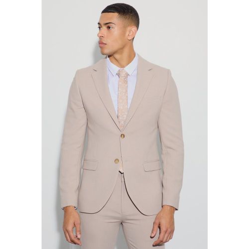 Chaqueta De Traje Ajustada De Tela Jersey Con Botonadura - boohoo - Modalova