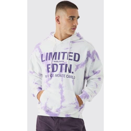 Felpa oversize Limited Edtn in fantasia tie dye con cappuccio - boohoo - Modalova