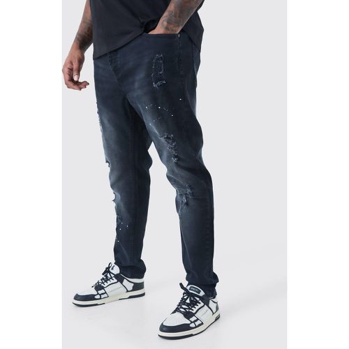 Jeans Plus Size Super Skinny Fit effetto smagliato con schizzi di colore - boohoo - Modalova