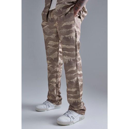 Pantaloni stile arazzo Slim Fit con inserti elasticizzati in vita - boohoo - Modalova