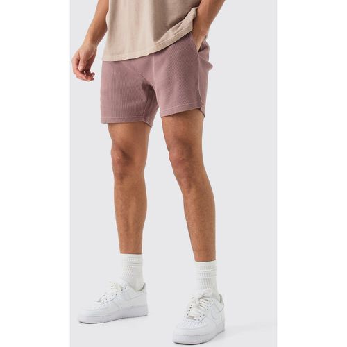 Pantaloncini corti Slim Fit con trama a nido d'ape - boohoo - Modalova