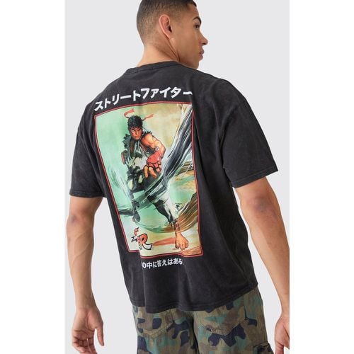 Camiseta Oversize Con Estampado De Anime De Street Fighter - boohoo - Modalova