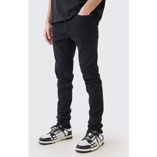 Jeans Skinny Fit Stretch in True Black con pieghe sul fondo - boohoo - Modalova