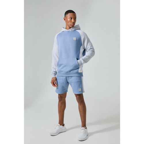 Man Active Colour Block Short Tracksuit - boohoo - Modalova