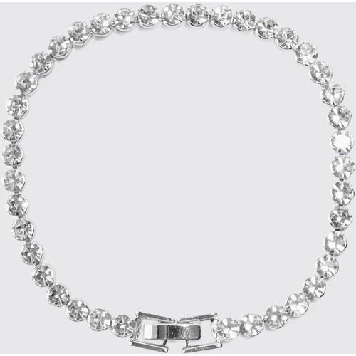 Round Iced Charm Bracelet In Silver - boohoo - Modalova