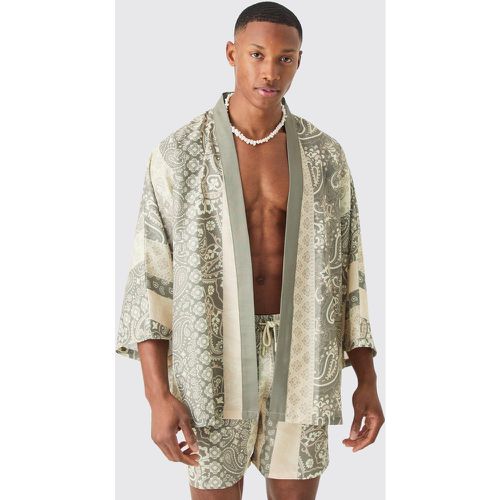 Conjunto De Bañador Y Camisa Oversize Estilo Kimono Estampada - boohoo - Modalova