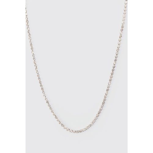 Iced Chain Necklace In Silver, Gris - boohoo - Modalova