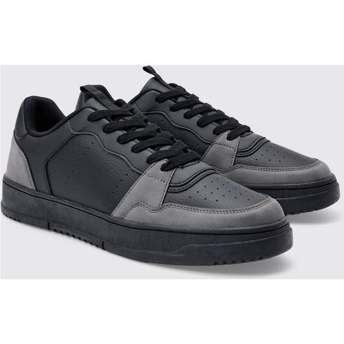 Zapatillas Deportivas Gruesas Negras Con Panel De Ante - boohoo - Modalova