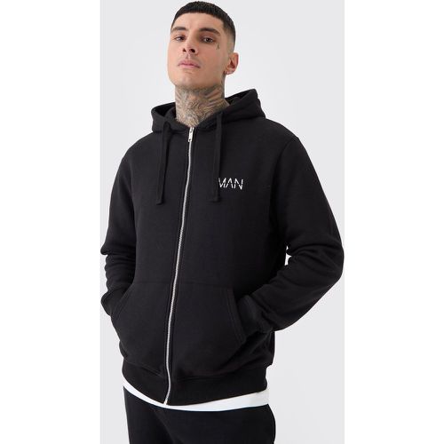 Sudadera Tall Man Básica Negra Con Cremallera Y Capucha - boohoo - Modalova