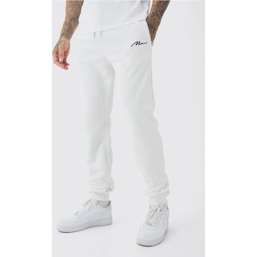 Pantaloni tuta Tall bianchi con firma Man - boohoo - Modalova