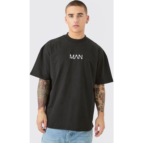 Camiseta Man Oversize Gruesa, Negro - boohoo - Modalova
