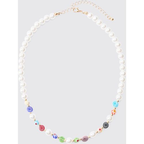 Collana mista di perle e perline multicolore - boohoo - Modalova