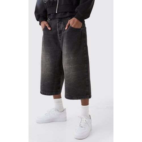 Pantaloni tuta lunghi in denim in slavato - boohoo - Modalova