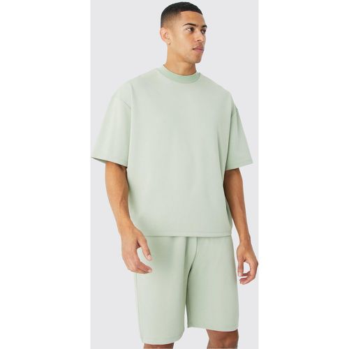 Conjunto Oversize Recto De Pantalón Corto Y Camiseta Súper Gruesa Premium - boohoo - Modalova