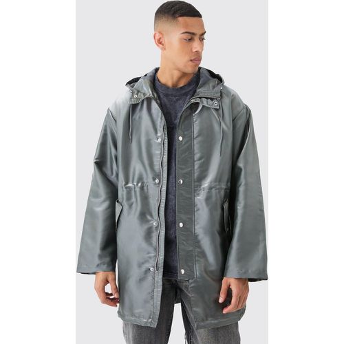 Parka metallizzato liquido, Grigio - boohoo - Modalova