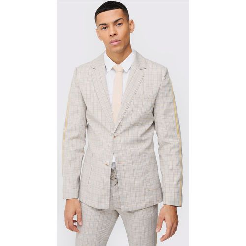 Blazer a monopetto Slim Fit a quadri - boohoo - Modalova