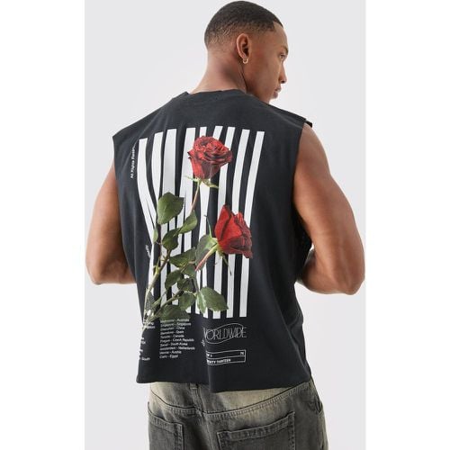Camiseta Sin Mangas Oversize Recta Con Estampado Homme Rose - boohoo - Modalova