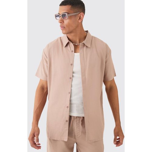 Oversized Linen Concealed Placket Shirt - boohoo - Modalova