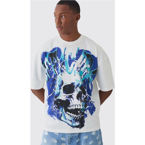 Oversized Boxy Extended Neck Official Skull Graphic T-Shirt - boohoo - Modalova