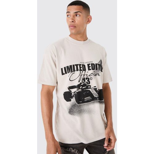 Oversized Washed Race Car Print T-shirt - boohoo - Modalova