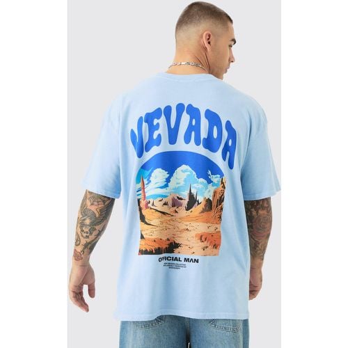 Camiseta Oversize Con Estampado De Paisaje De Nevada En La Espalda - boohoo - Modalova