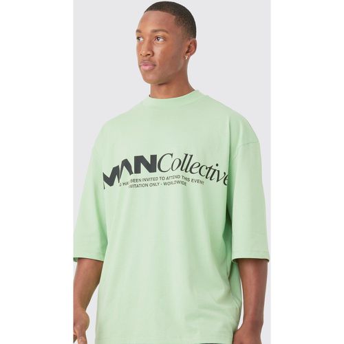 T-shirt oversize Man Collective con girocollo esteso - boohoo - Modalova